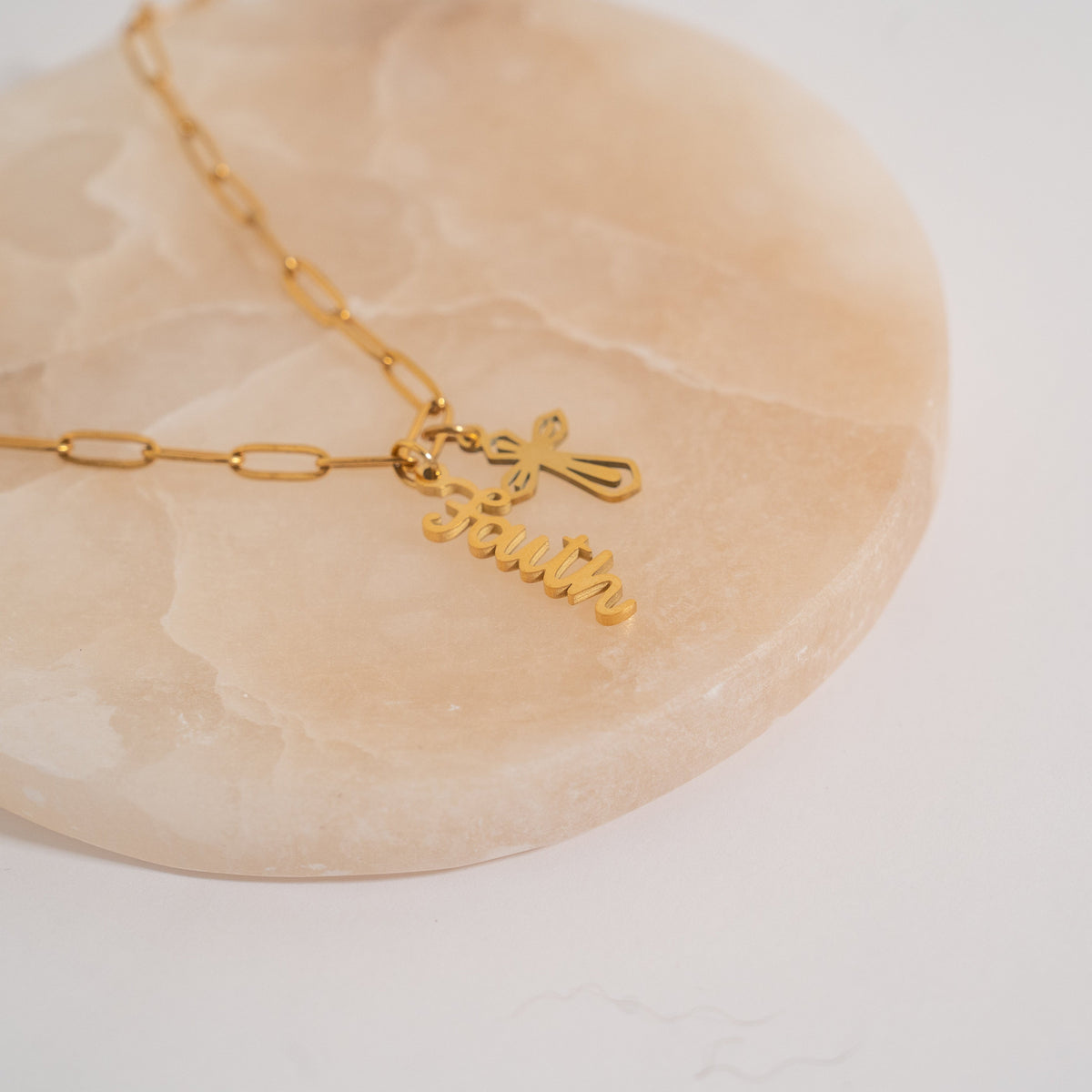 18K Gold PVD Stainless Steel Faith Charm / PDL0321