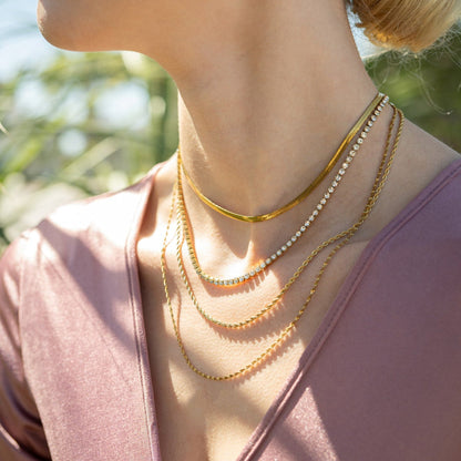 18K Gold PVD Stainless Steel Rope Chain Necklace / CHN9702