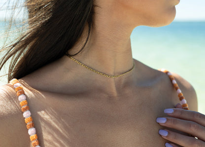 18K Gold PVD Stainless Steel Figaro Chain Necklace / CHN9600