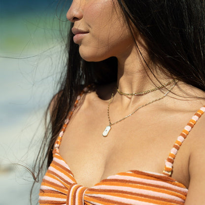 18K Gold PVD Stainless Steel Figaro Chain Necklace / CHN9600