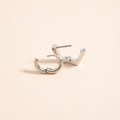 18K Gold PVD Stainless Steel Minimalist Thin Huggie Earrings / ERJ0046