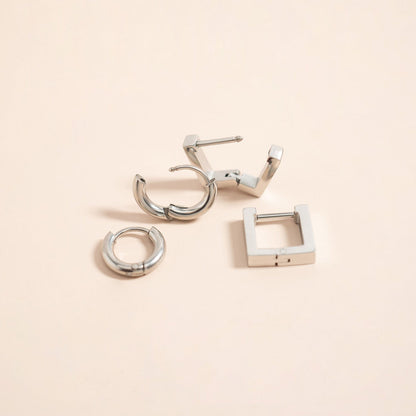 18K Gold PVD Stainless Steel Minimalist Thin Huggie Earrings / ERJ0046