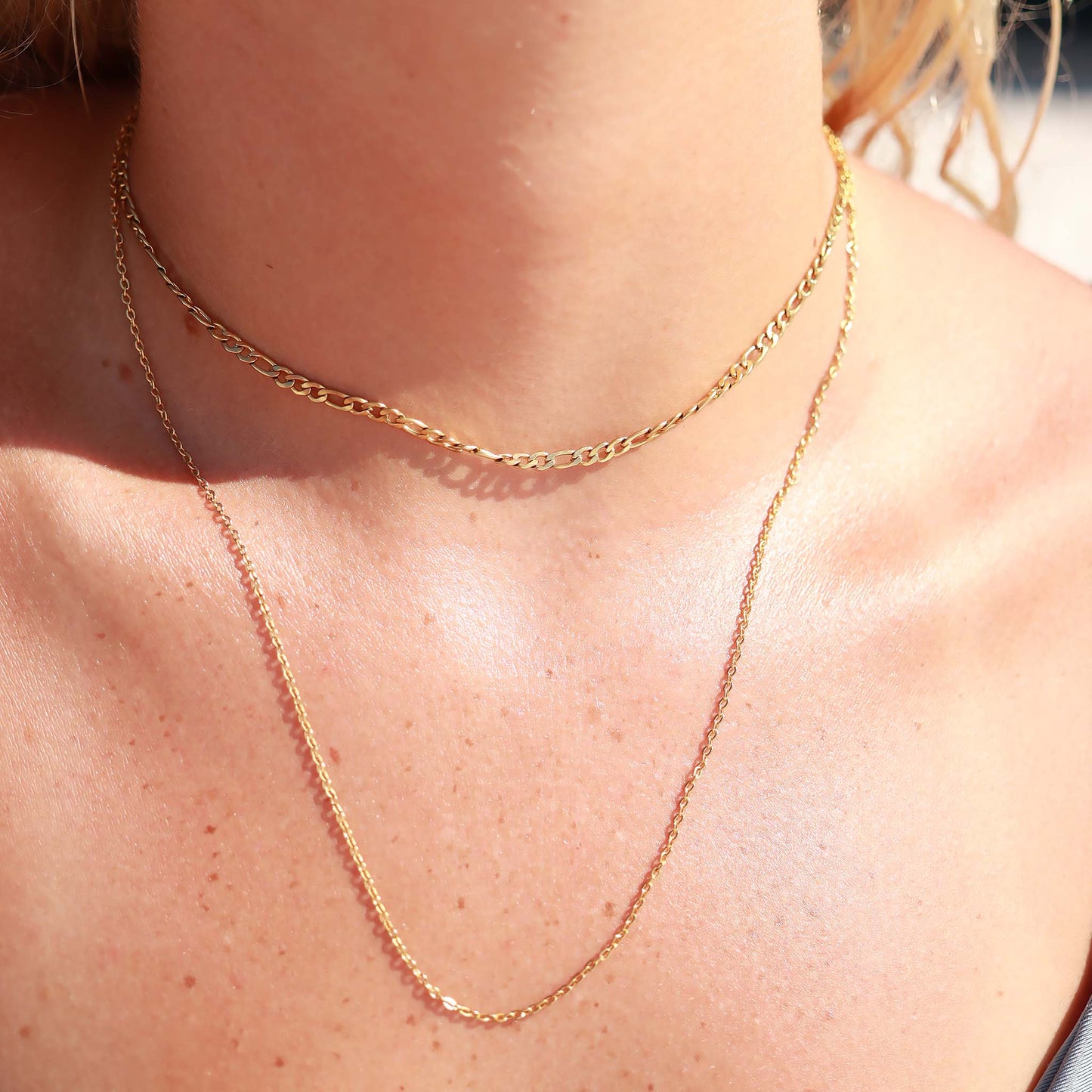 18K Gold PVD Stainless Steel PVD Coated Loop/Cable Chain Necklace / CHN3011