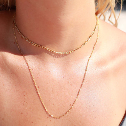 18K Gold PVD Stainless Steel PVD Coated Loop/Cable Chain Necklace / CHN3011