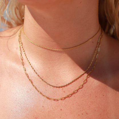 18K Gold PVD Stainless Steel PVD Coated Loop/Cable Chain Necklace / CHN3011