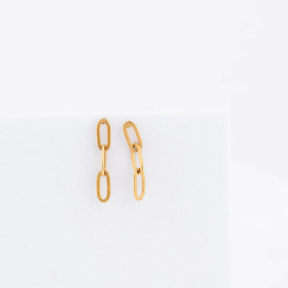 18K Gold PVD Stainless Steel Paperclip Earrings / ERJ0002