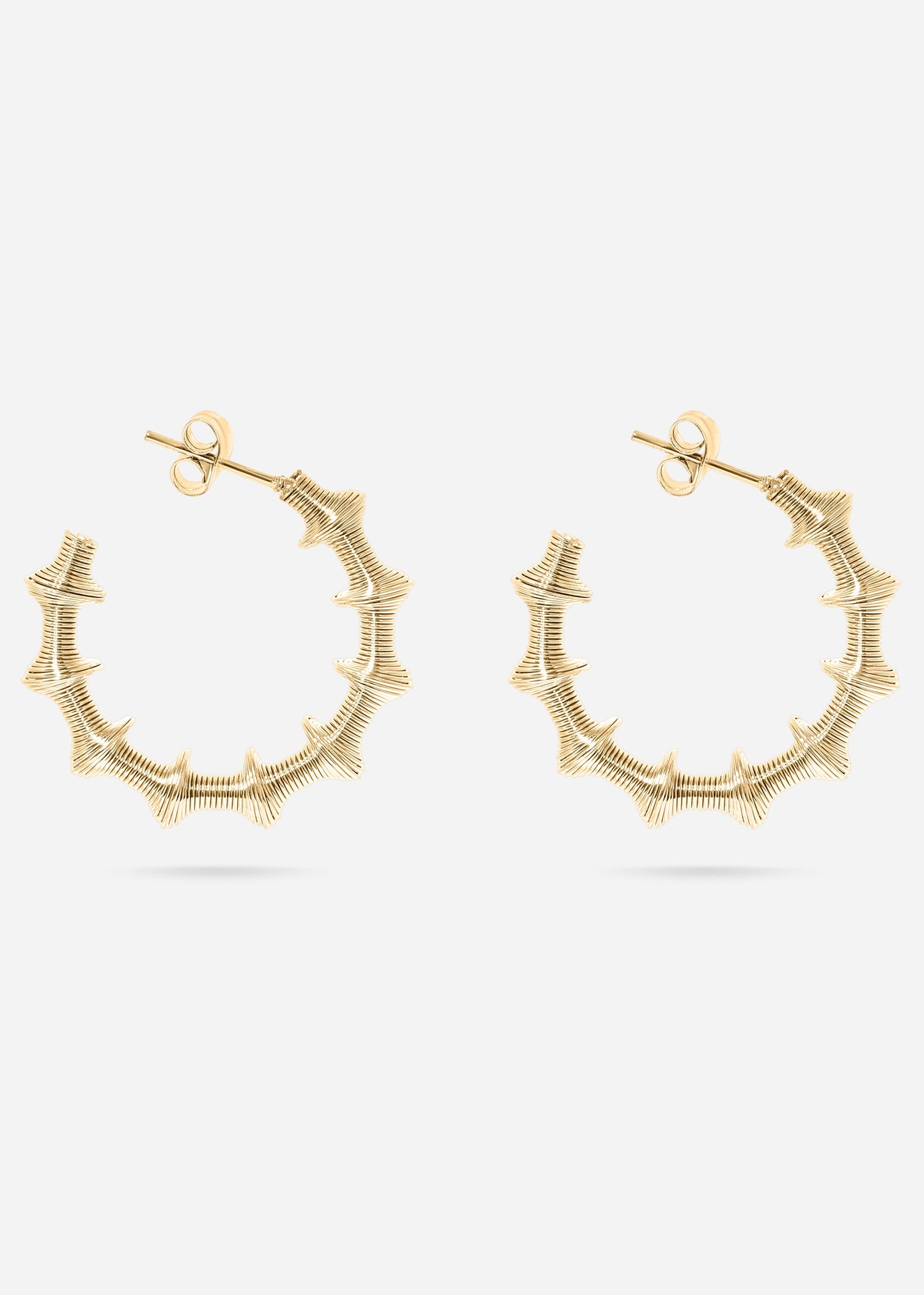 18K Gold PVD Stainless Steel Wired Statement Hoop Earrings / ERJ0019