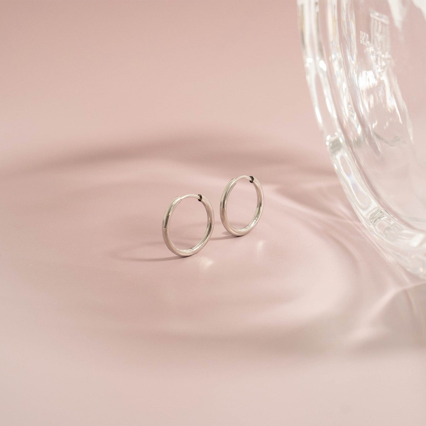 18K Gold PVD Stainless Steel Classic Hoop Huggie Earrings / ERJ0021