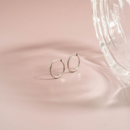 18K Gold PVD Stainless Steel Classic Hoop Huggie Earrings / ERJ0021