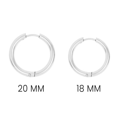 18K Gold PVD Stainless Steel Circle Huggie Hoop Earrings / ERJ0022