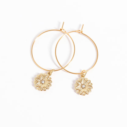 18K Gold PVD Stainless Steel Wire Hoop Earrings / ERJ0044