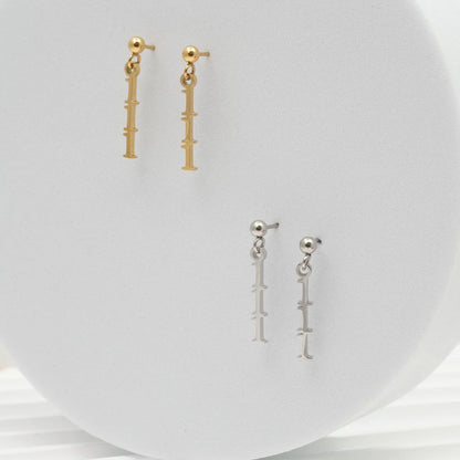 18K Gold PVD Stainless Steel Angel Number Earrings / ERJ0045
