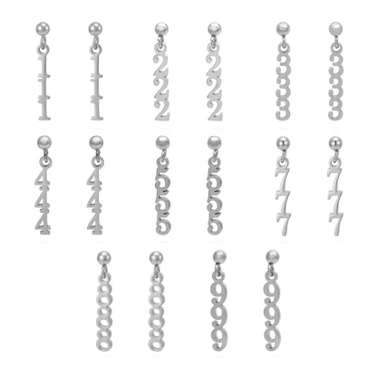 18K Gold PVD Stainless Steel Angel Number Earrings / ERJ0045