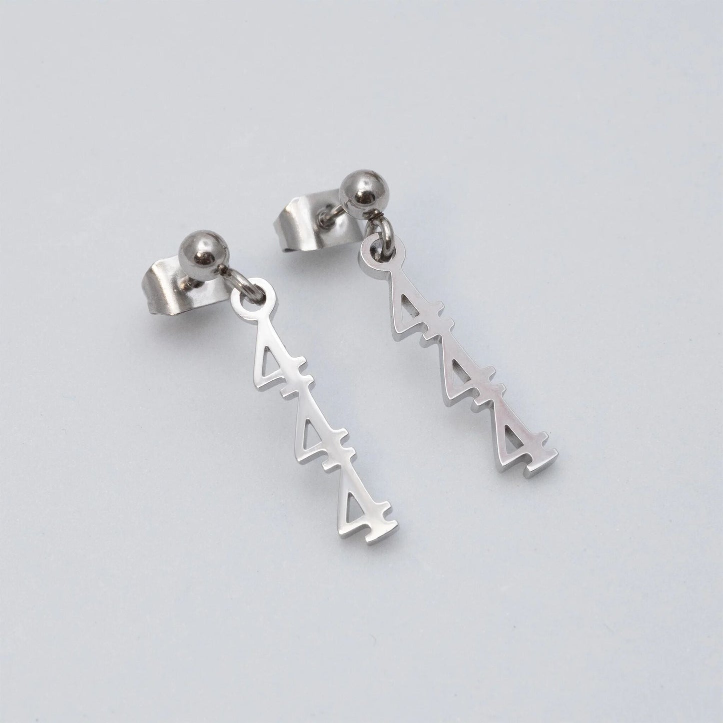 18K Gold PVD Stainless Steel Angel Number Earrings / ERJ0045