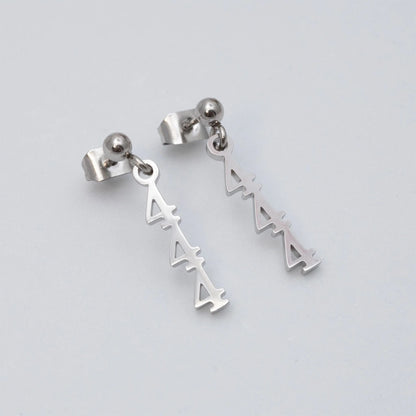18K Gold PVD Stainless Steel Angel Number Earrings / ERJ0045