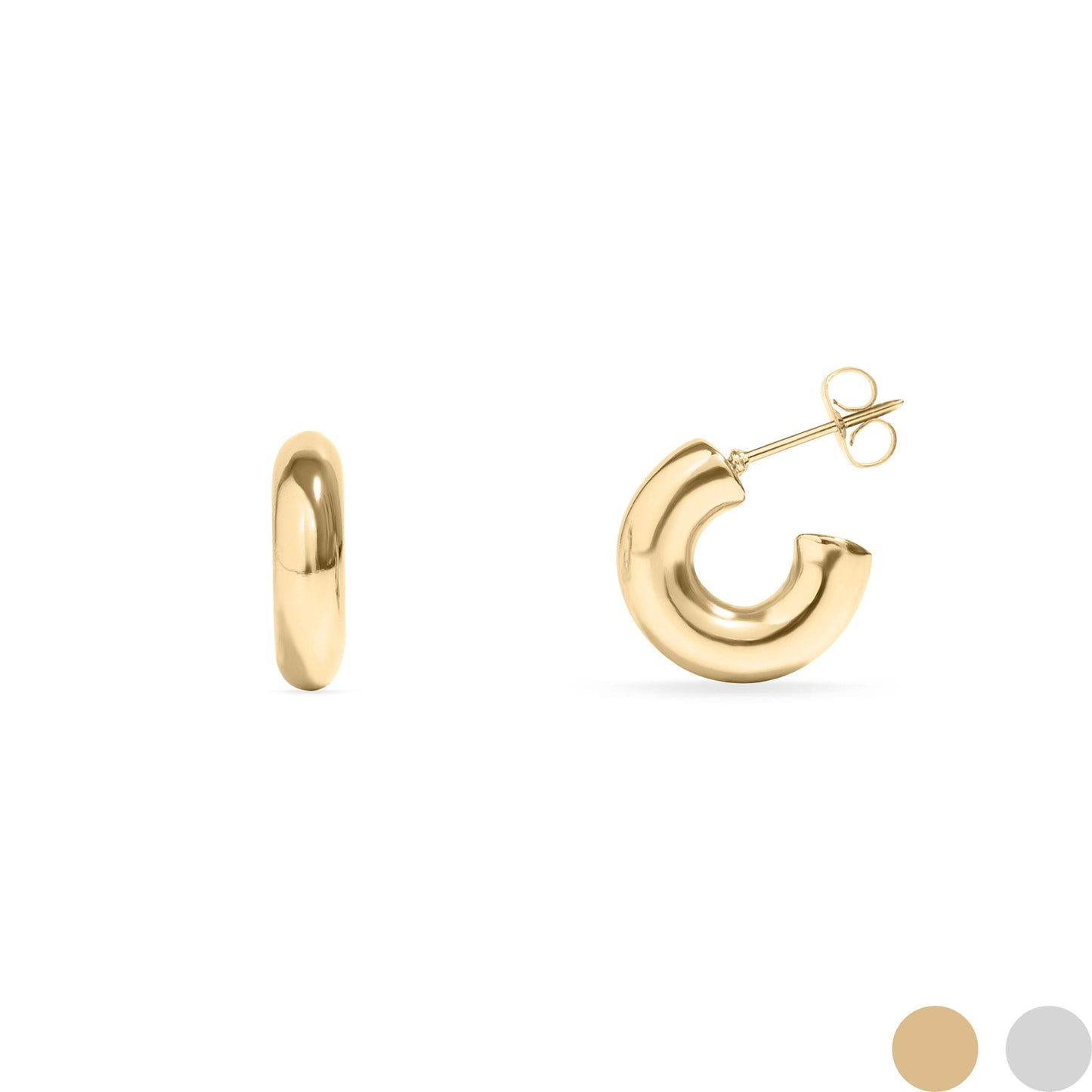 18K Gold PVD Stainless Steel Chunky Huggie Hoop Earring / ERJ0047