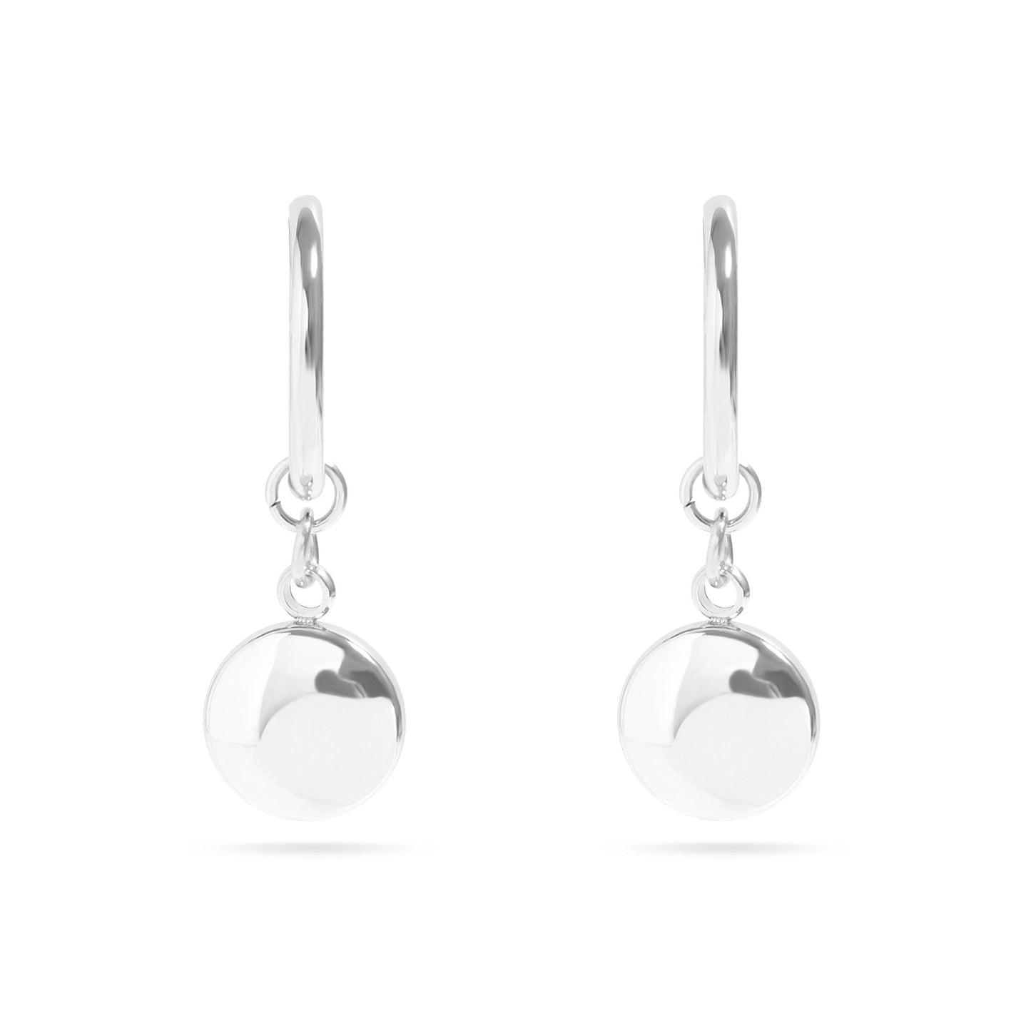 18K Gold PVD Stainless Steel Circle Coin Pendant Earrings / ERJ0049