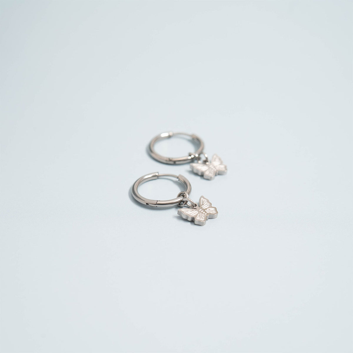 18K Gold PVD Stainless Steel Butterfly Huggie Earrings / ERJ0050
