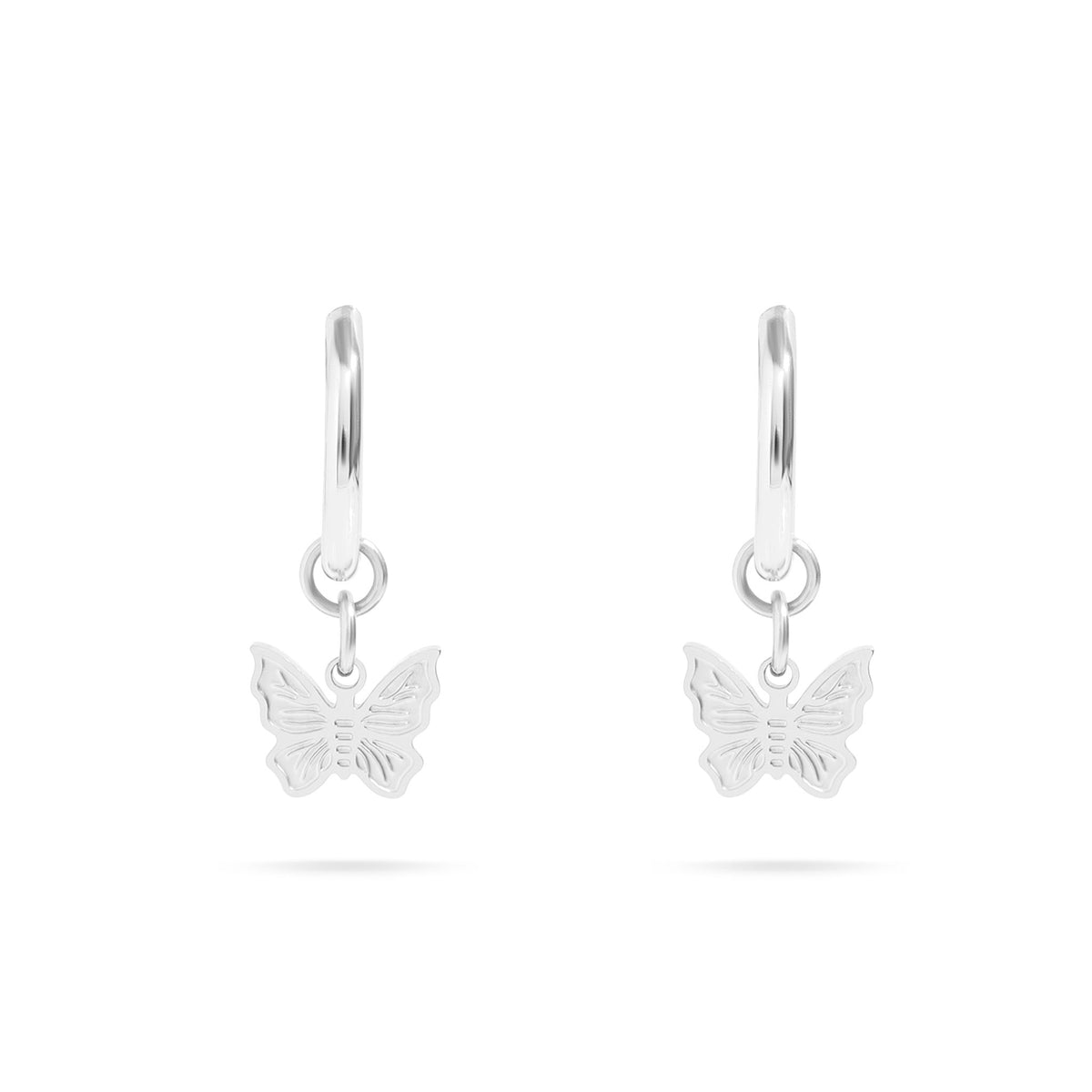 18K Gold PVD Stainless Steel Butterfly Huggie Earrings / ERJ0050