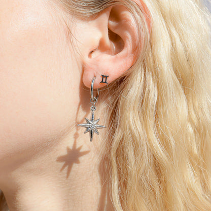 18K Gold PVD Stainless Steel Zodiac Stud Earrings / ERJ0059