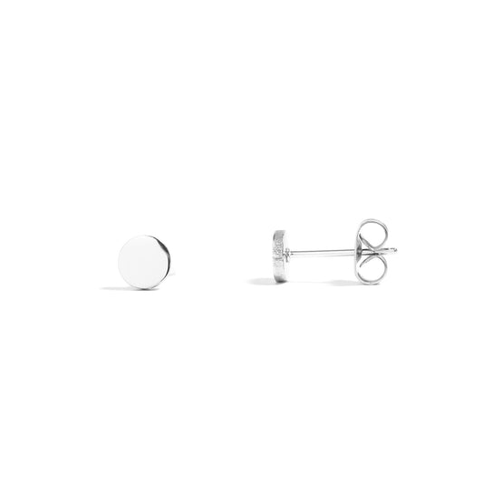 18K Gold PVD Stainless Steel Round Stud Earrings / ERJ0054