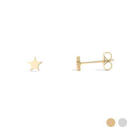 18K Gold PVD Stainless Steel Star Stud Earrings / ERJ0055