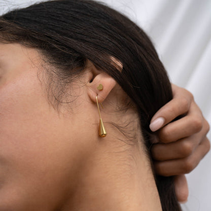 18K Gold PVD Stainless Steel Drop Earrings / ERJ0064