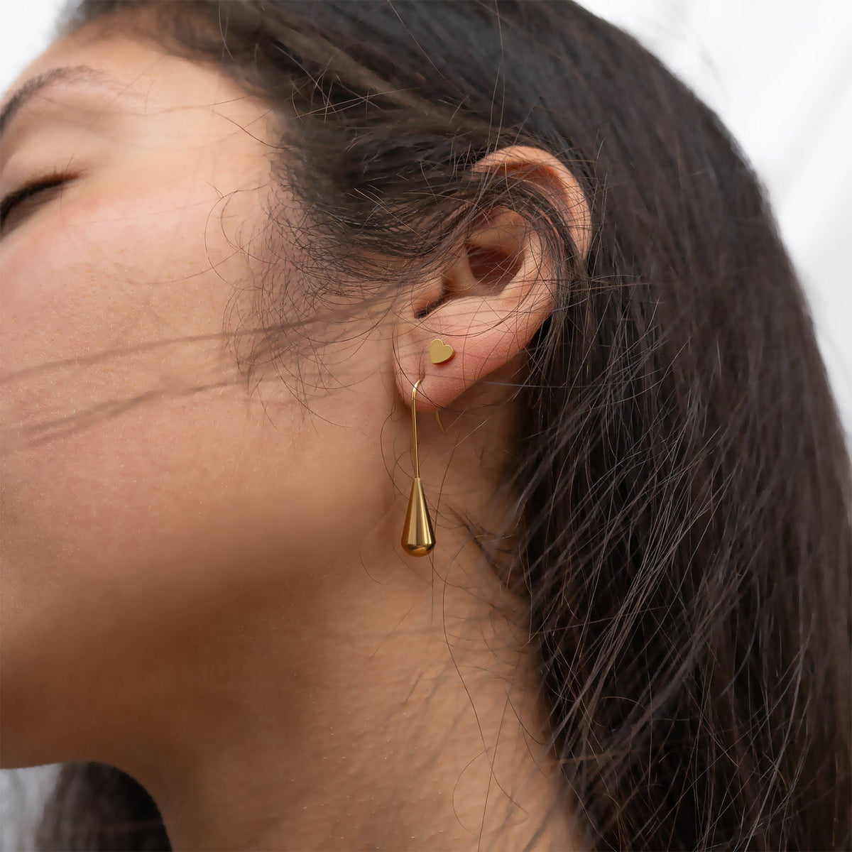 18K Gold PVD Stainless Steel Drop Earrings / ERJ0064