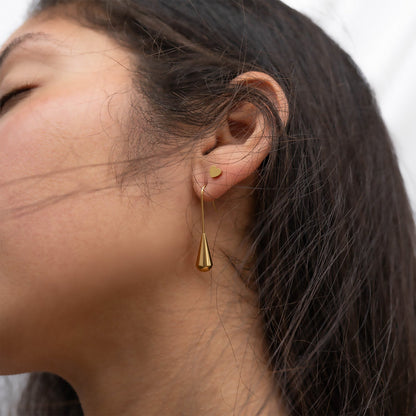 18K Gold PVD Stainless Steel Drop Earrings / ERJ0064