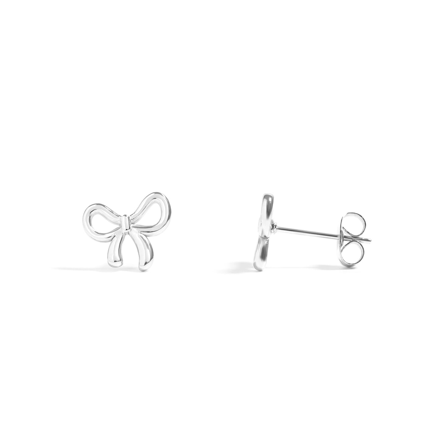 18K Gold PVD Stainless Steel Bow Stud Earrings / ERJ0057
