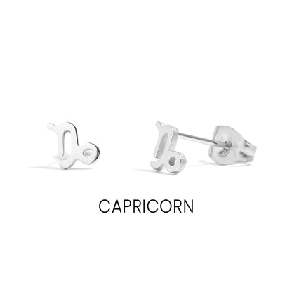 18K Gold PVD Stainless Steel Zodiac Stud Earrings / ERJ0059