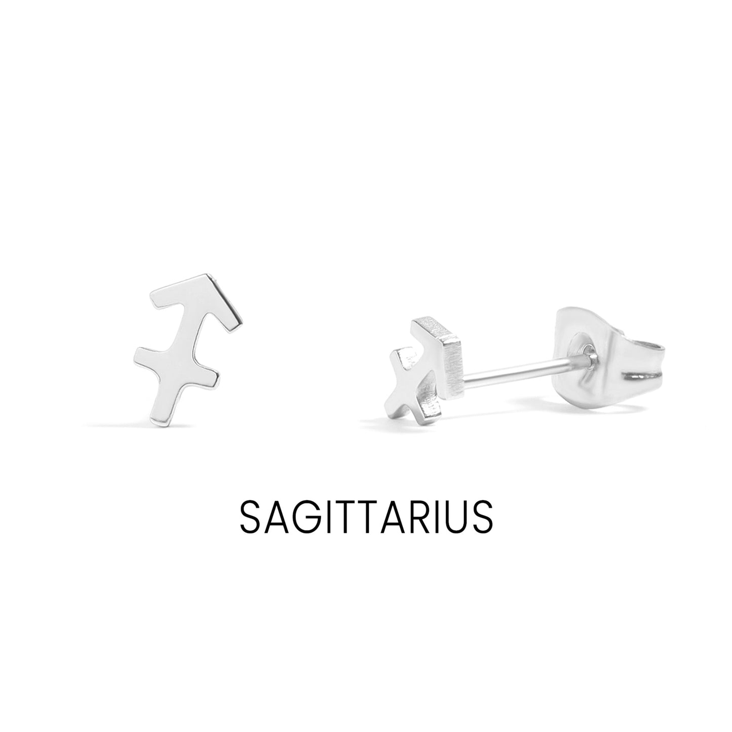 18K Gold PVD Stainless Steel Zodiac Stud Earrings / ERJ0059