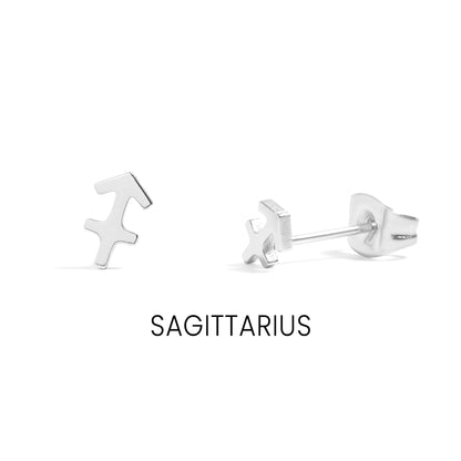 18K Gold PVD Stainless Steel Zodiac Stud Earrings / ERJ0059
