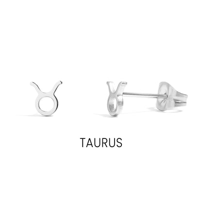 18K Gold PVD Stainless Steel Zodiac Stud Earrings / ERJ0059