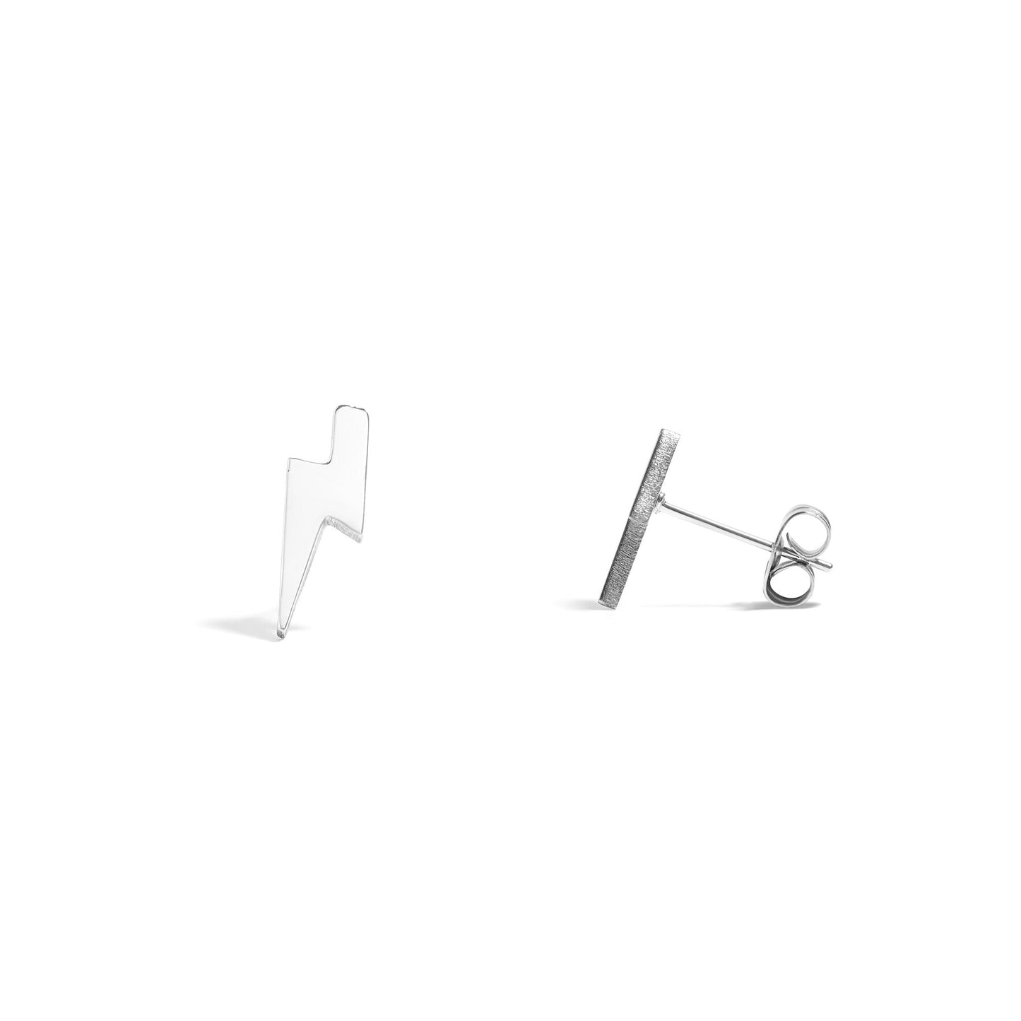 18K Gold PVD Stainless Steel Lightning Bolt Stud Earrings / ERJ0060