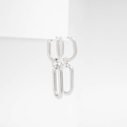 18K Gold PVD Stainless Steel Convertible Huggie Earrings / ERJ0062