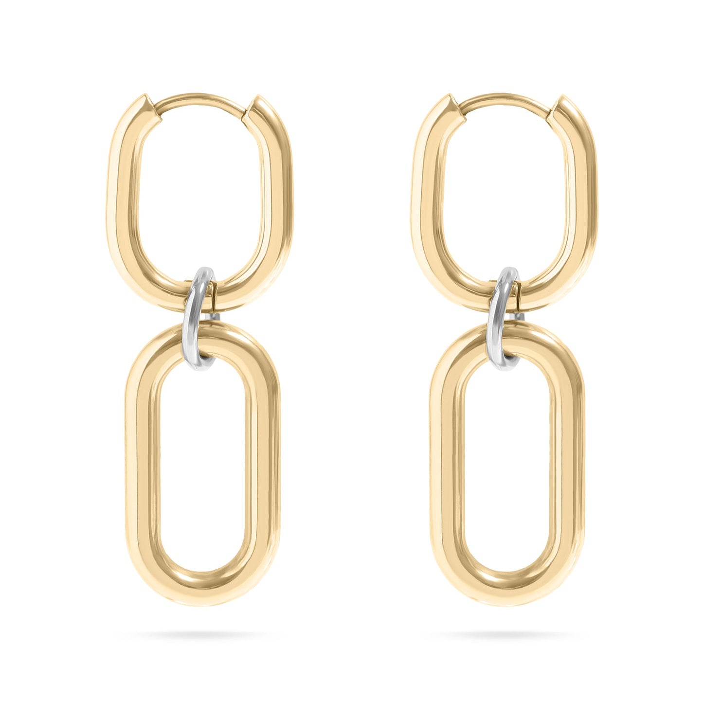 18K Gold PVD Stainless Steel Convertible Huggie Earrings / ERJ0062