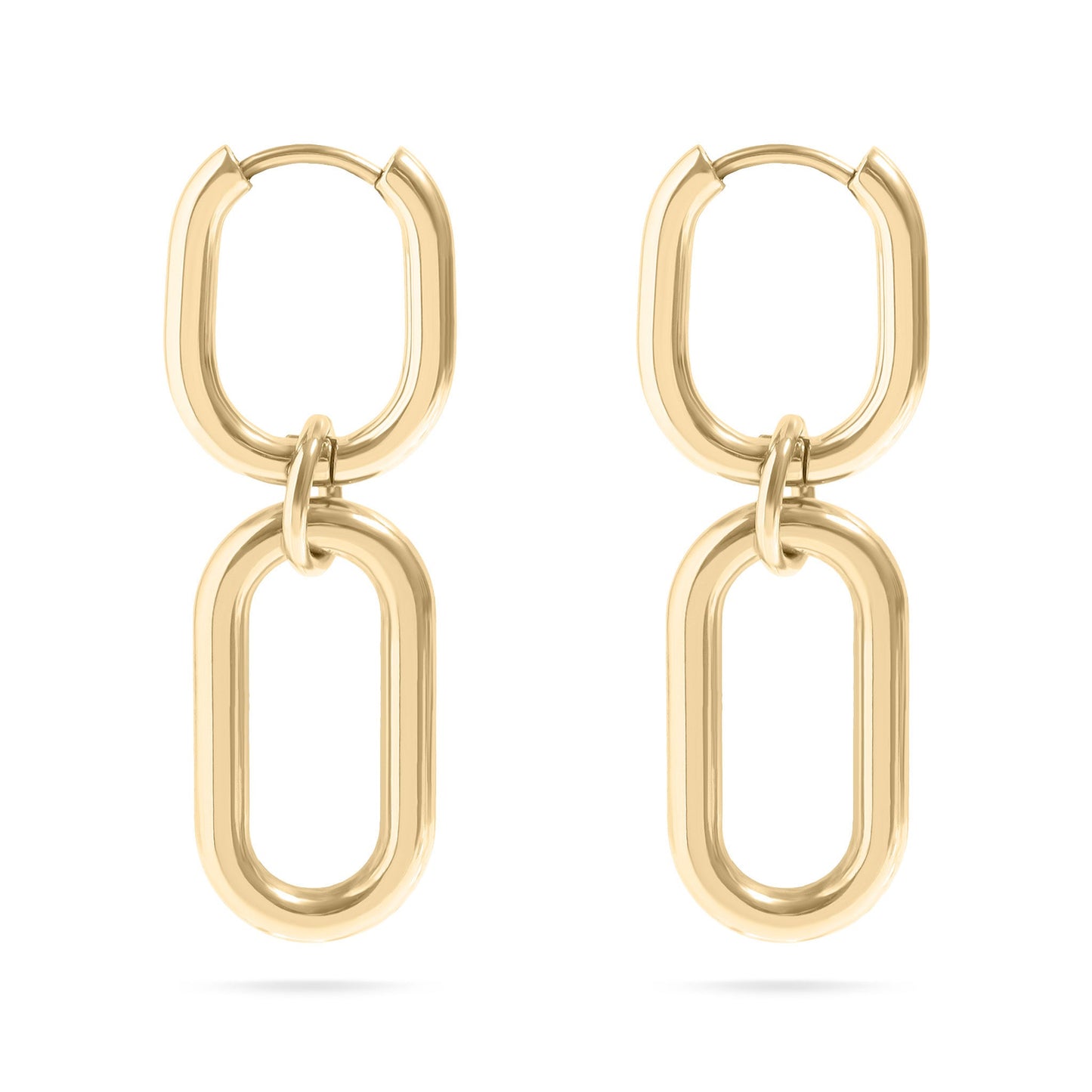 18K Gold PVD Stainless Steel Convertible Huggie Earrings / ERJ0062