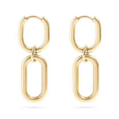 18K Gold PVD Stainless Steel Convertible Huggie Earrings / ERJ0062