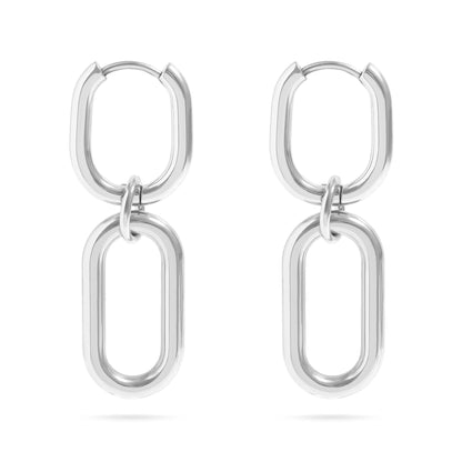 18K Gold PVD Stainless Steel Convertible Huggie Earrings / ERJ0062