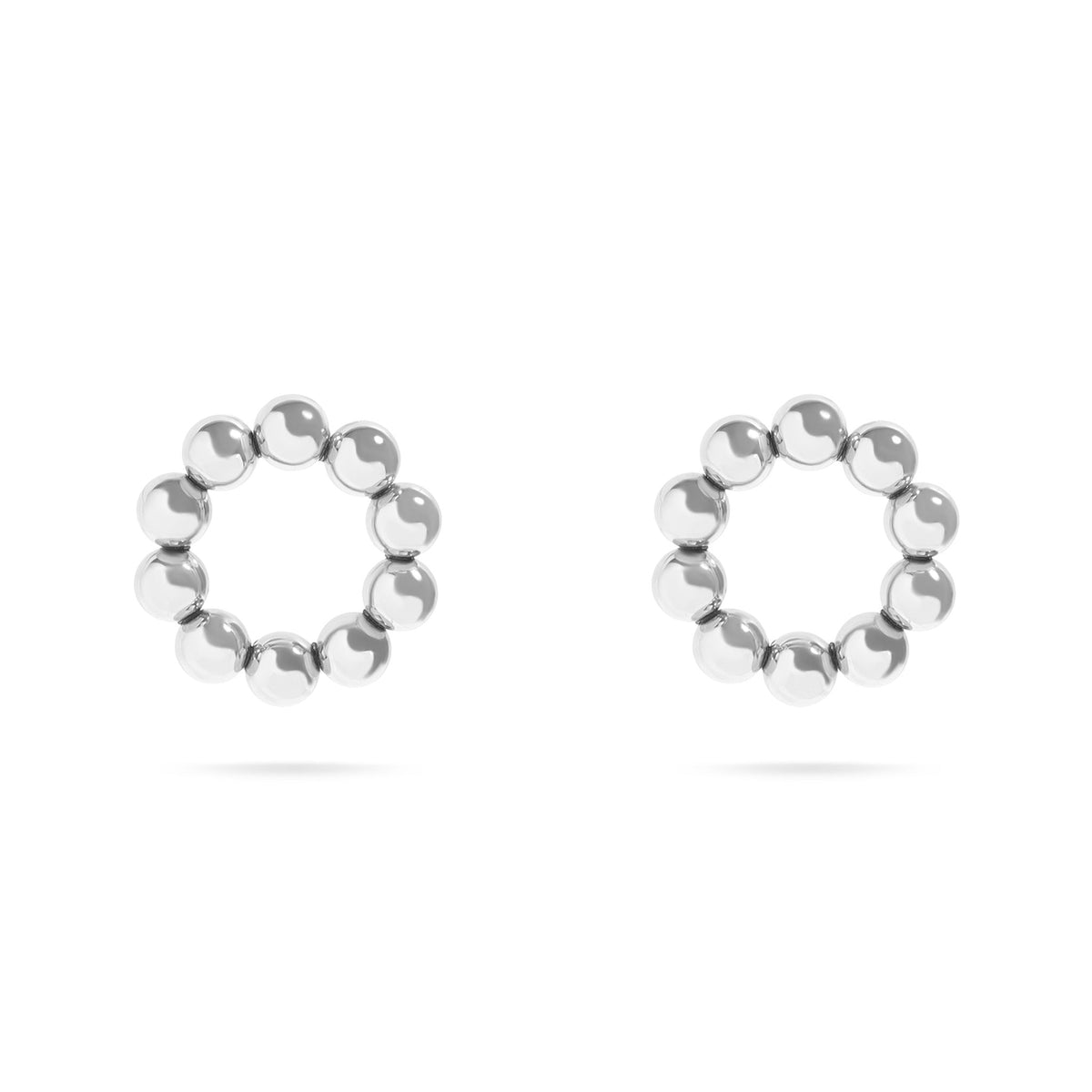 18K Gold PVD Stainless Steel Circle Ball Stud Earrings / ERJ0067