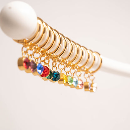 18K Gold PVD Birthstone Huggie Earrings / ERJ0074