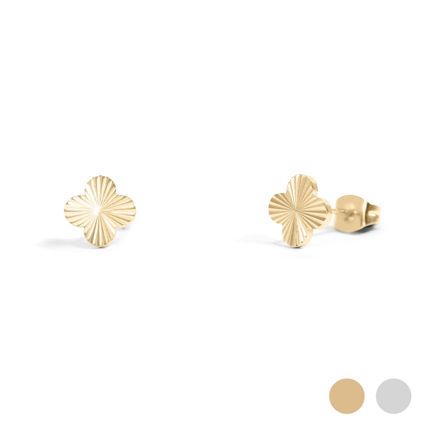 18K Gold PVD Stainless Steel Clover Stud Earring / ERJ0076