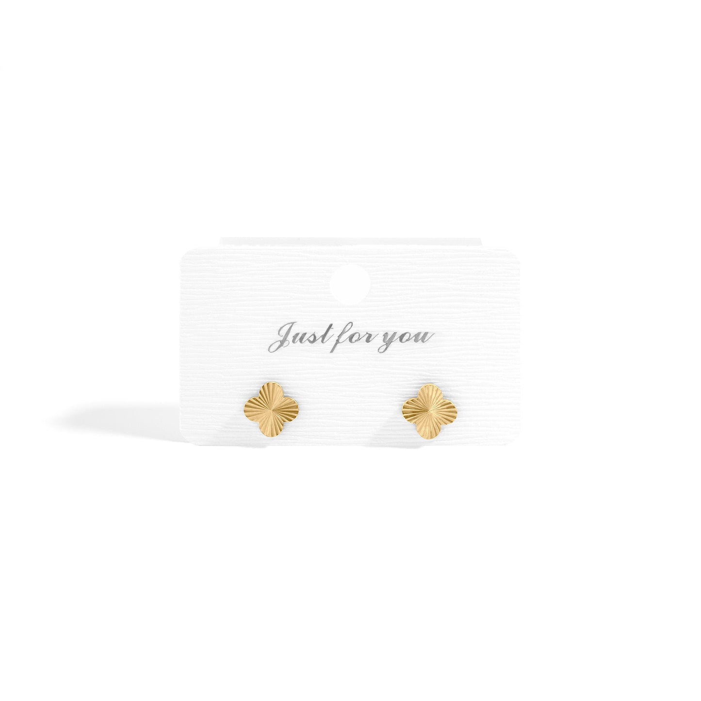 18K Gold PVD Stainless Steel Clover Stud Earring / ERJ0076