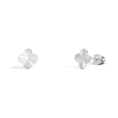 18K Gold PVD Stainless Steel Clover Stud Earring / ERJ0076