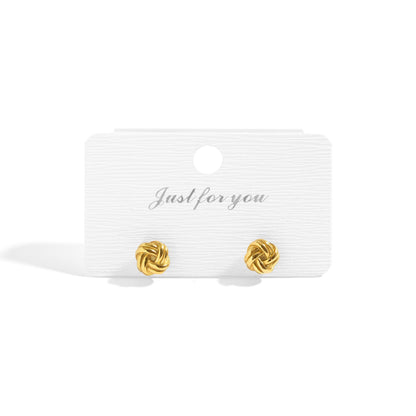 18K Gold PVD Stainless Steel Knot Stud Earrings / ERJ0077