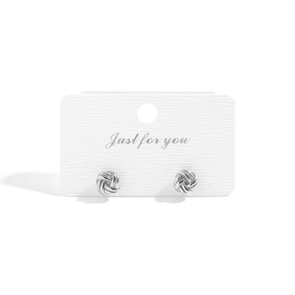 18K Gold PVD Stainless Steel Knot Stud Earrings / ERJ0077