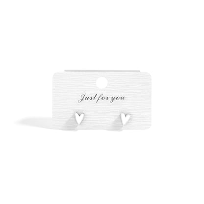 18K Gold PVD Stainless Steel White Enamel Heart Studs / ERJ0081