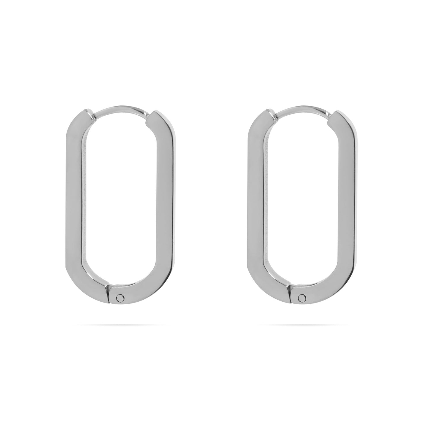 18K Gold PVD Stainless Stainless Steel Oval Huggie Earrings / ERJ0093