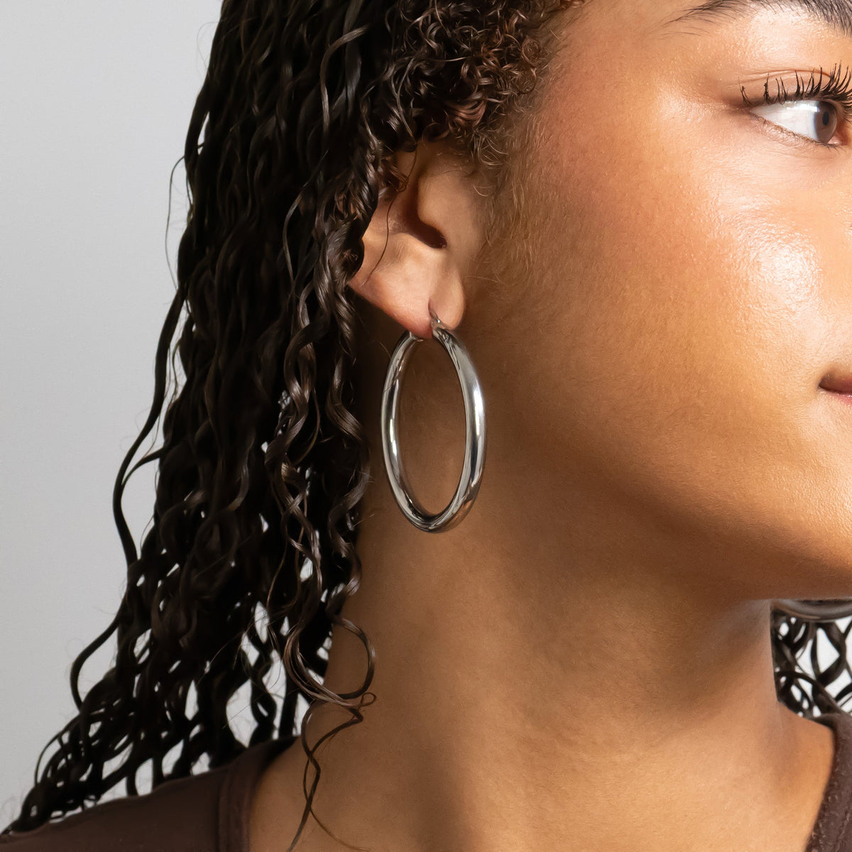 18K Gold PVD Stainless Steel Chunky Hoop Earring / ERJ0103